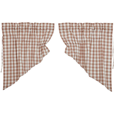 Annie Buffalo Portabella Check Prairie Swag Set of 2 36x36x18 VHC Brands - The Fox Decor